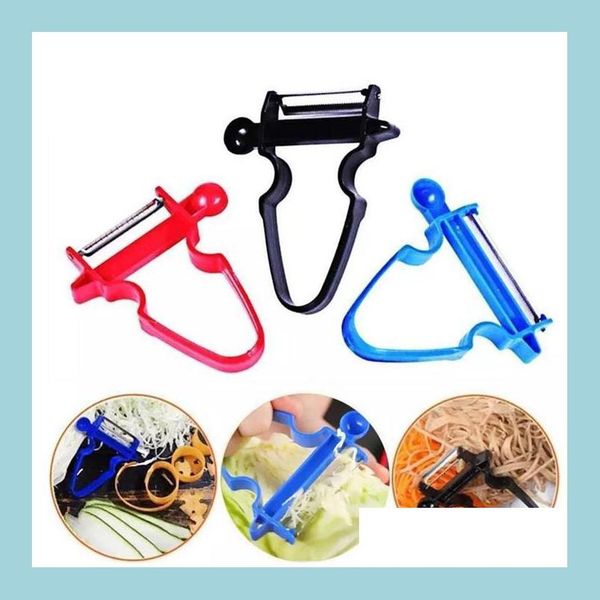 3-piece Fruit & Vegetable Peeler Set with Stainless Steel Blades - Includes Slicer, Shredder and Zester for Kitchen Use