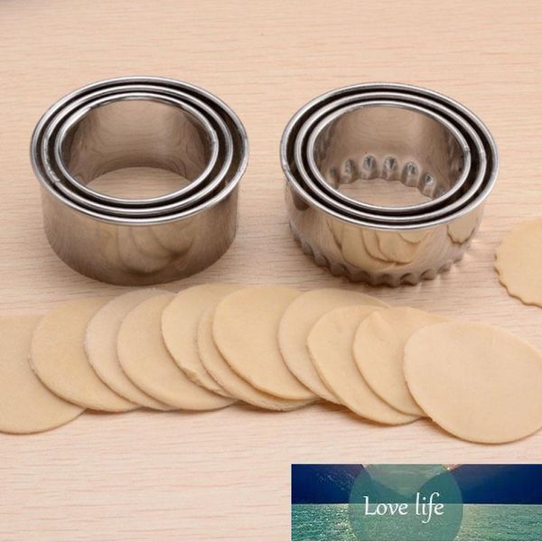 3-piece stainless steel dough cutter set for cookies, pastries, and dumpling wrappers