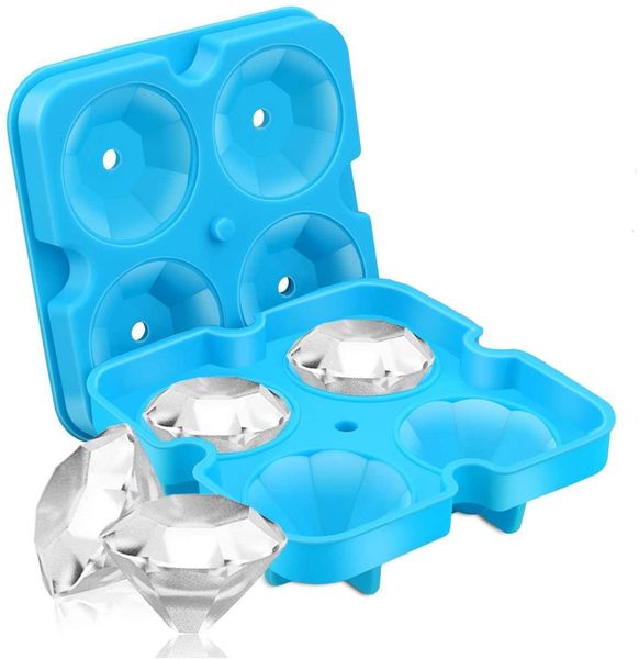 4 Cell Diamond Ice Cube Tray for easy-release ice cubes in whiskey, cocktails, and juice drinks