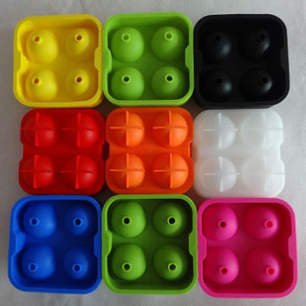 4 large spherical molds for whiskey ice balls, including a tray, with free DHL shipping