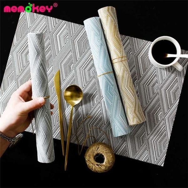 4 Pcs stylish PVC placemats for dining tables, plates, bowls, coasters, and home decor