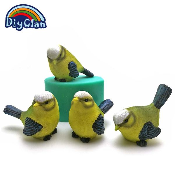 4 realistic DIY silicone bird molds for cake decor, 3D imitation cuckoo soap, salt sculpture, and chocolate sparrow crafting