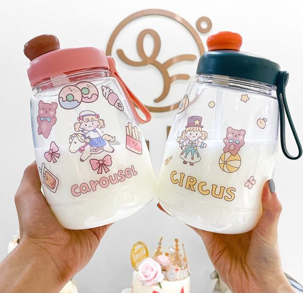 44OZ baby plastic milk coffee cup with anti-drop strap, various styles, customizable logo