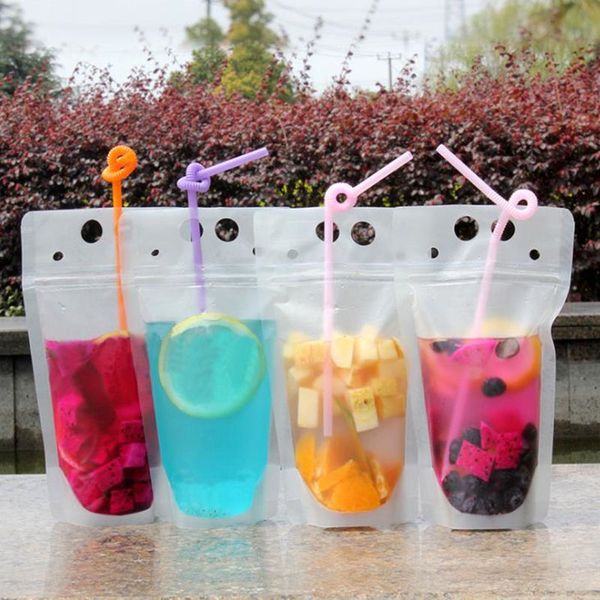 450ml clear resealable DIY beverage pouch for juice and food storage