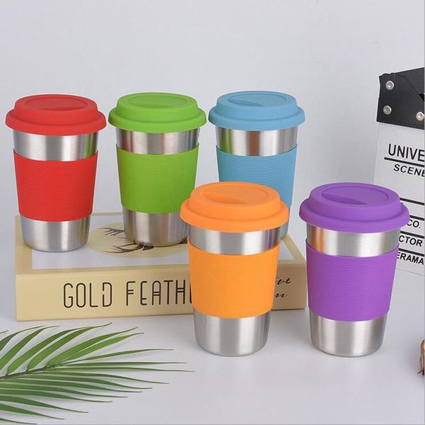 480ml stainless steel tumbler with lid, collapsible and portable for wine, beer, coffee or water