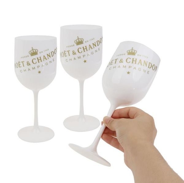 480ml white champagne plastic party glasses, double-door cocktail flutes, 8cm SN4608