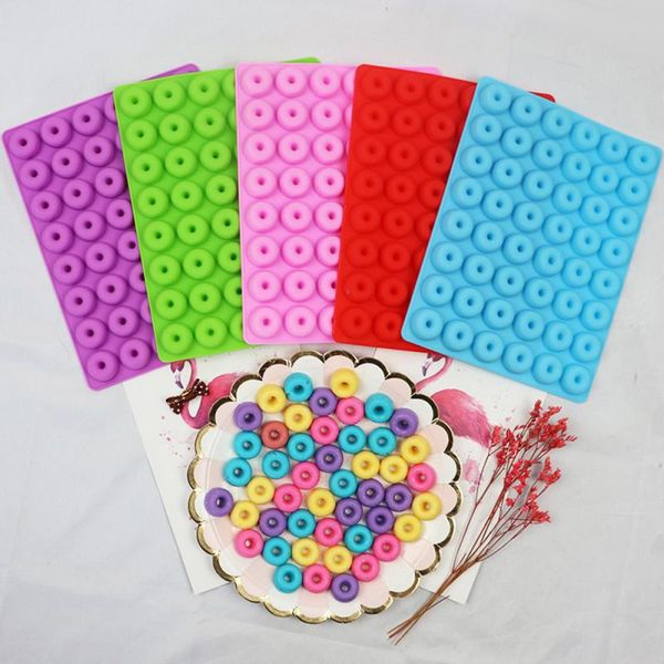 48-cavity mini donut silicone molds for baking cakes, desserts, chocolates, biscuits, and ice treats