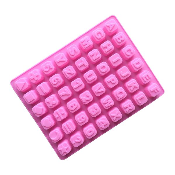 48-cavity silicone mold for chocolate, candy, ice cubes, cake decorations, letters, numbers, and math symbols