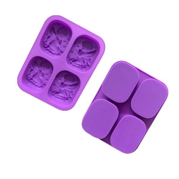 4-hole angel prayer silicone soap mold for DIY crafts and cake making