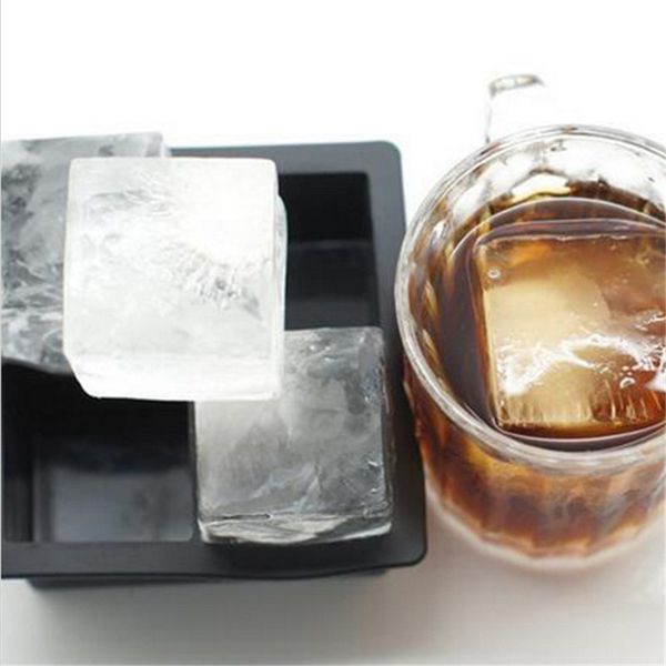 4-hole silicone ice cube mold for easy kitchen use