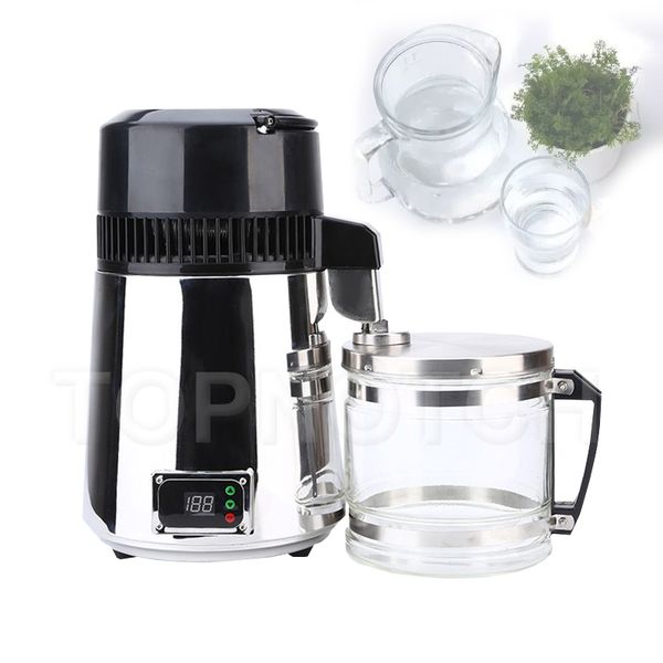 4L Water Distiller with Adjustable Temperature for Home and Office Use, Featuring Stainless Steel Construction and Multi-Purpose Filtration