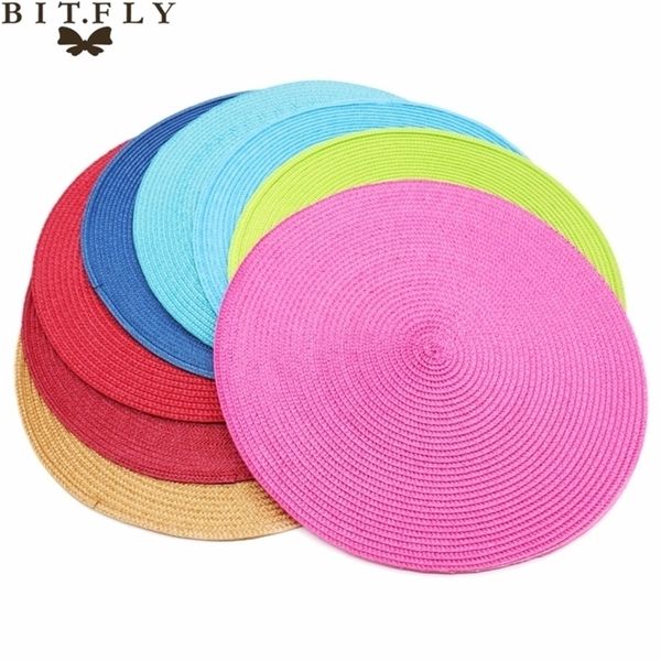 4pcs woven placemats with heat-resistant pads for dining tables, bowls, coffee cups, coasters, and napkins, ideal for home kitchen or party use