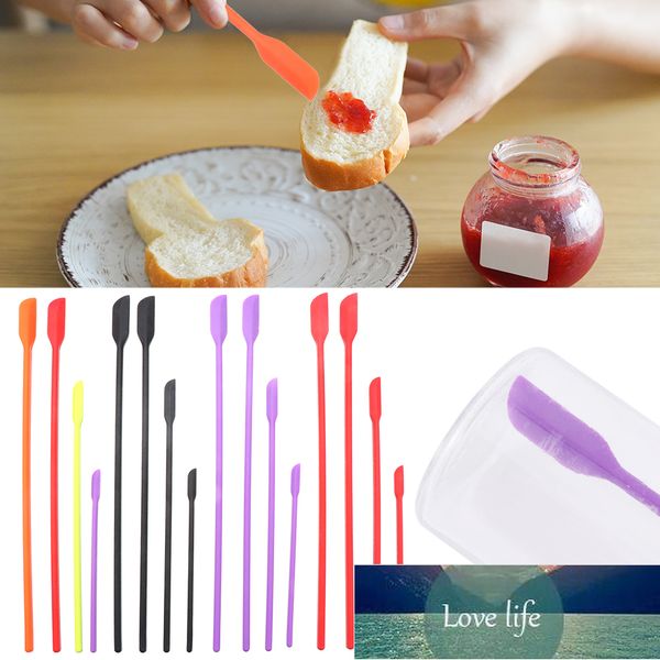 4-piece mini silicone spatula set, small rubber scrapers for mixing and thin jar scraping in kitchen or cosmetic DIY