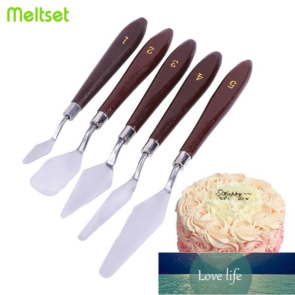 5 stainless steel spatulas for cake decorating, fondant mixing, and art crafting