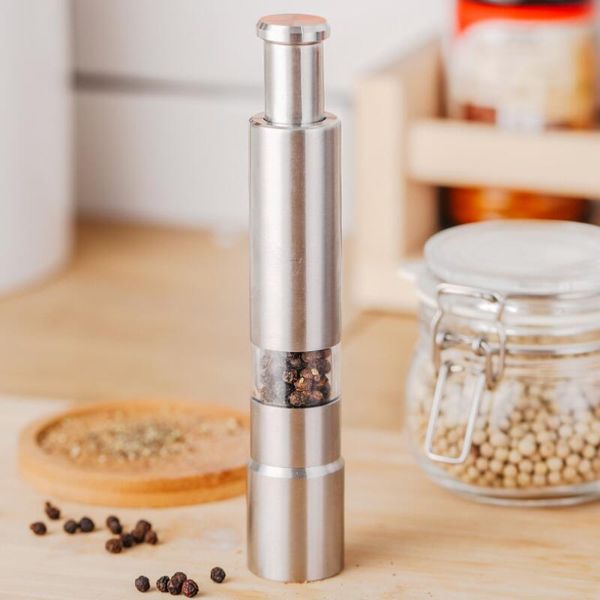 50 new stainless steel pepper grinders, portable manual mills for seasoning, model LX8652