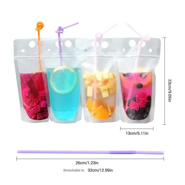 500 heat-resistant resealable drink pouches with straws and holders for hot beverages