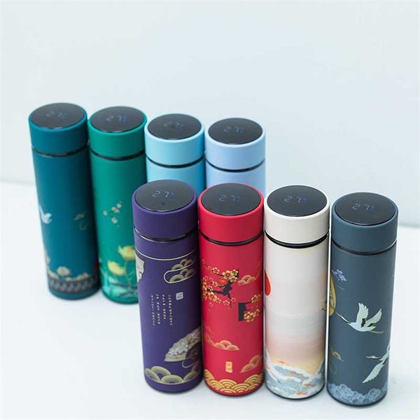 500ml smart thermos with LED temperature display, stainless steel insulated coffee mug for heat retention