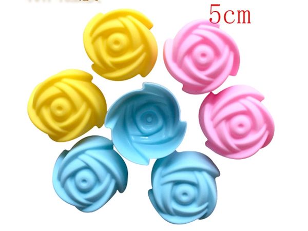 500pcs/lot 5cm rose silicone cake molds for baking cupcakes and puddings