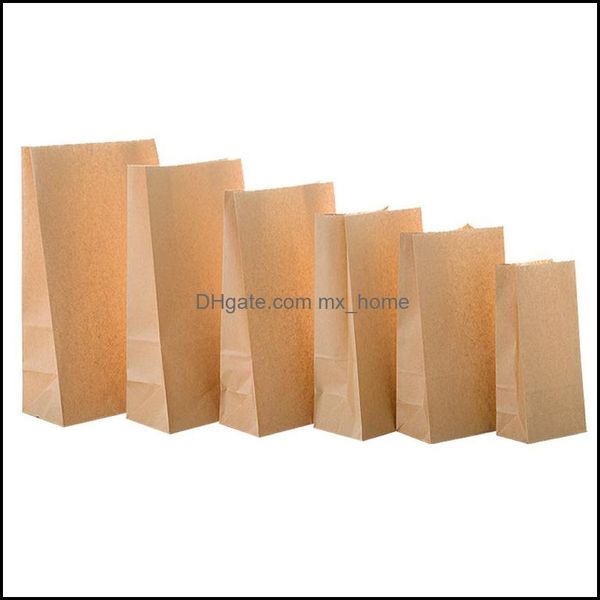 50/100 Kraft paper gift bags for packaging cookies, candies, bread, snacks, and baked goods, ideal for takeout and delivery in 2021