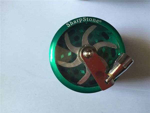 50mm sharp zinc alloy 4-piece manual herb grinder with handle for smoking accessories