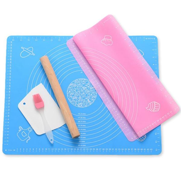 50x40cm silicone pastry mat with measurement dial for baking, fondant, and clay kneading