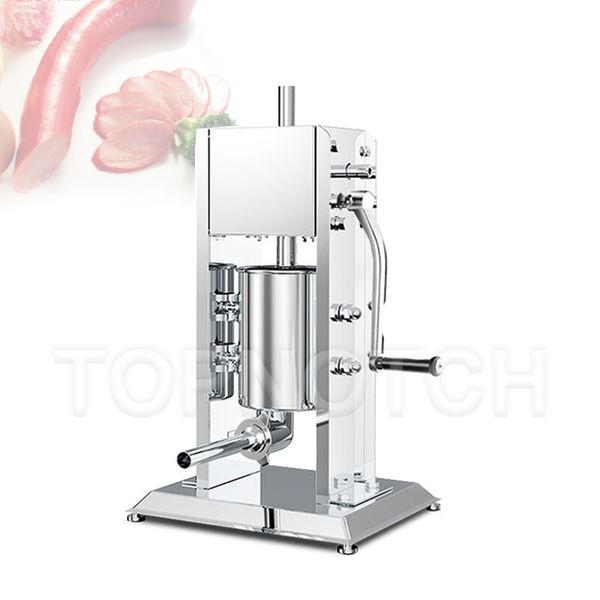 5L vertical sausage stuffer machine for commercial kitchens with stainless steel construction