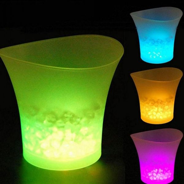5L waterproof LED ice bucket with color-changing lights for nightclubs, bars, and parties