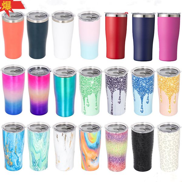 600ML or 900ML stainless steel vacuum insulated tumbler with straw lid for travel, keeping drinks hot or cold