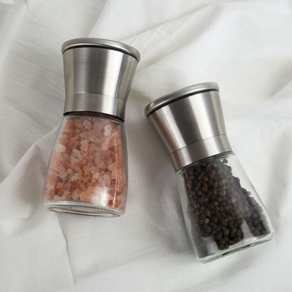 6.5*13.5cm manual pepper grinder with 160ml capacity, stainless steel spice mill for home kitchen use
