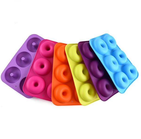 6-cavity nonstick silicone donut baking mold for muffins, cakes, and jelly candies