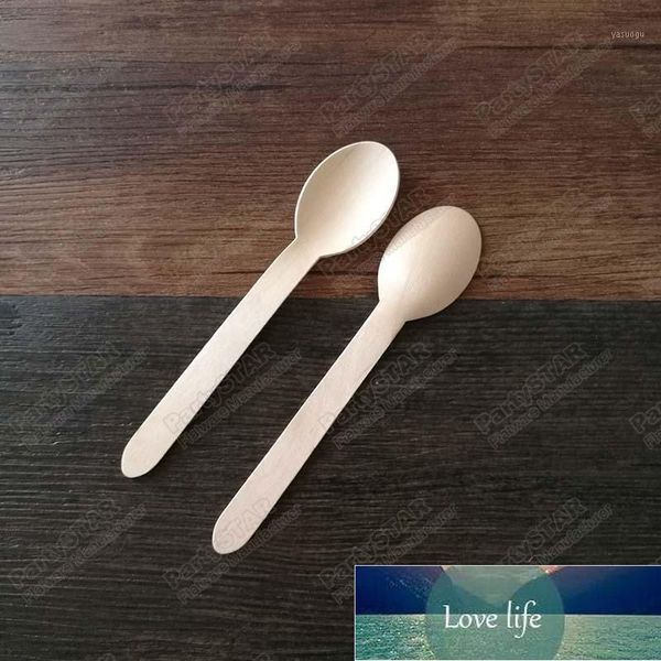 6-inch disposable wooden spoon and fork set, eco-friendly 16cm flatware for coffee, ice cream, and cake