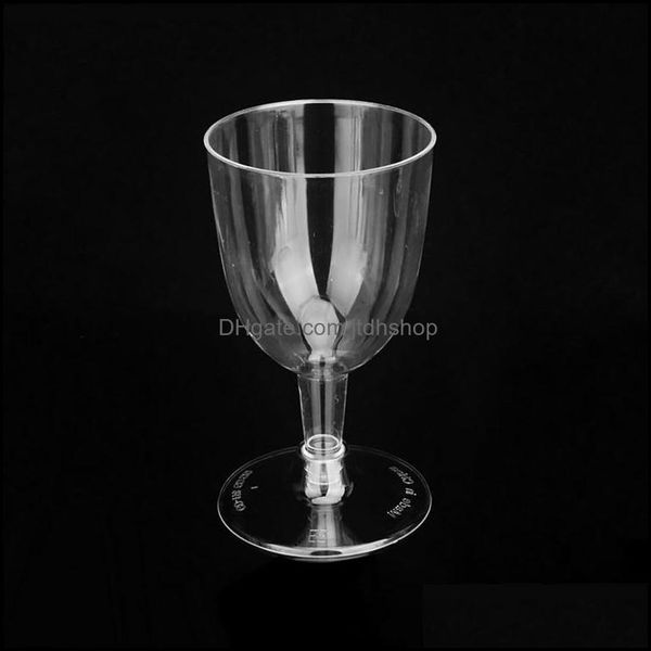 6-piece disposable cocktail cups, transparent plastic cone-shaped goblets for weddings, anti-spill design