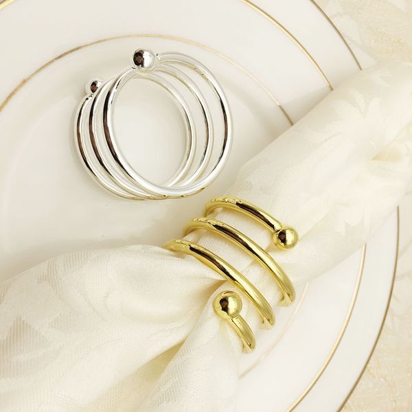 6-piece set of elegant christening napkin rings in gold or silver, perfect for weddings and table decor
