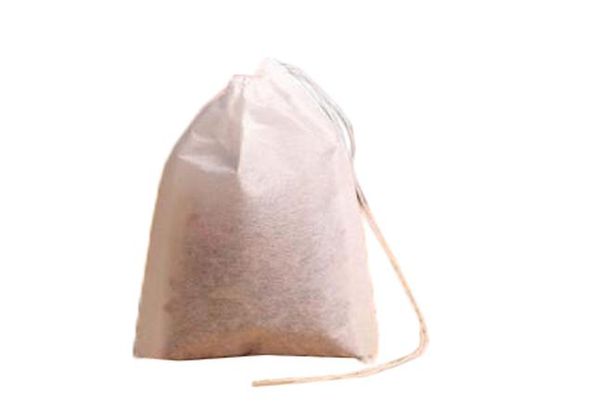 6x8cm unbleached wood pulp tea filters with drawstring in brown and white, free shipping