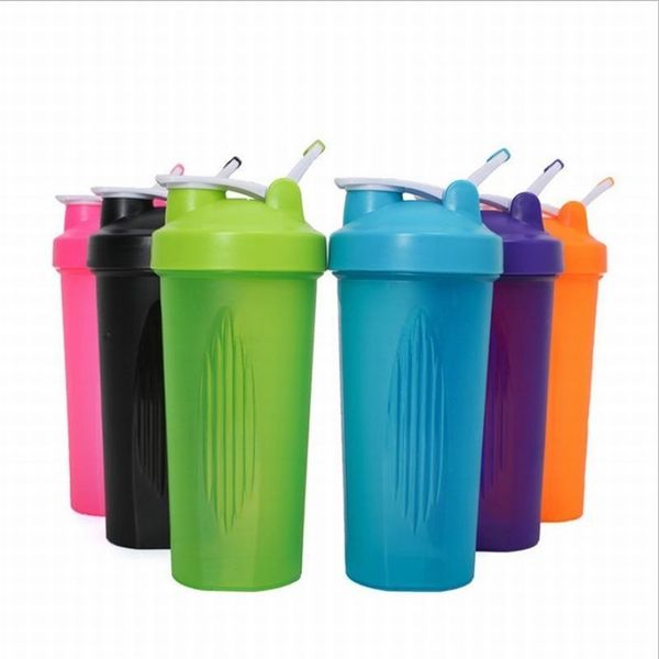 700ML customized sports water bottle with handle and mixing ball for gym use