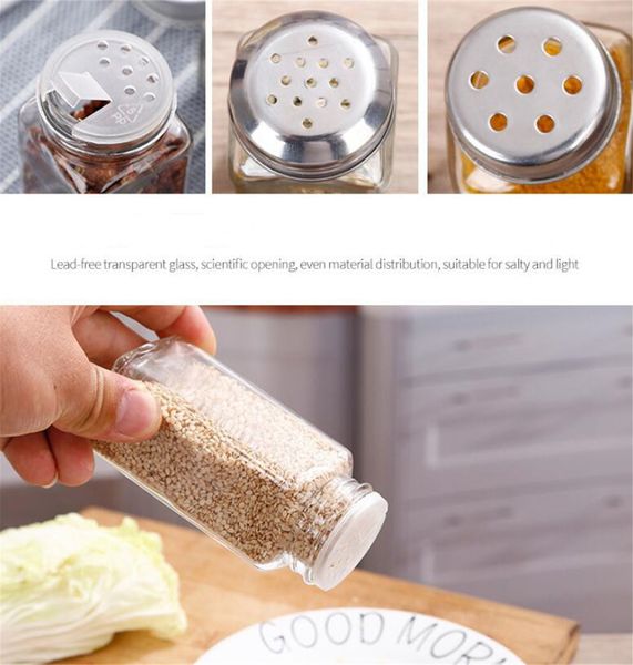 80ml herb spice jars with airtight metal lids for salt and pepper storage