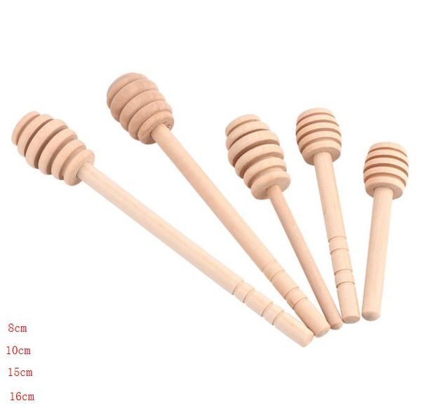 8cm 10cm 15cm 16cm long Mini Wooden Honey Stick Honey Dippers Party Supply Spoon Stick Honey Jar Stick SN1795