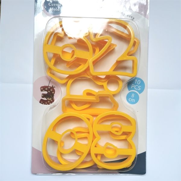 8cm plastic number mold for baking cookies, fondant, and pastry decorating
