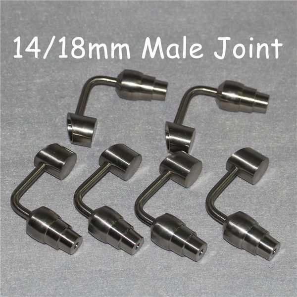 90-degree GR2 titanium nails for 14&18mm male and female joints, compatible with glass bongs and quartz bangers