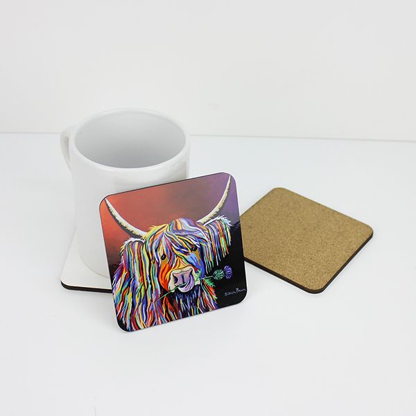 9x9cm wooden MDF coasters for sublimation, heat-resistant DIY cup mats with thermal transfer design