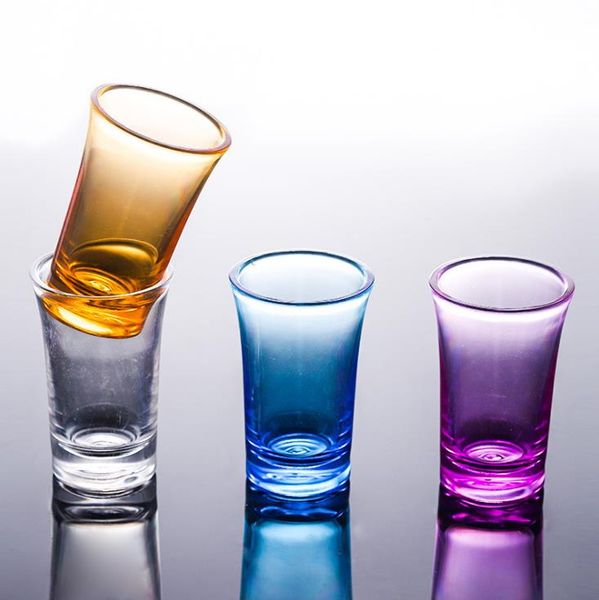 Acrylic bullet-shaped plastic shot glasses in 4 creative colors for bar supplies SN1967