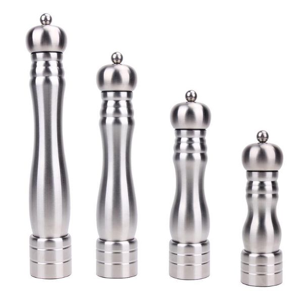 Adjustable stainless steel pepper and salt grinder for kitchen seasoning
