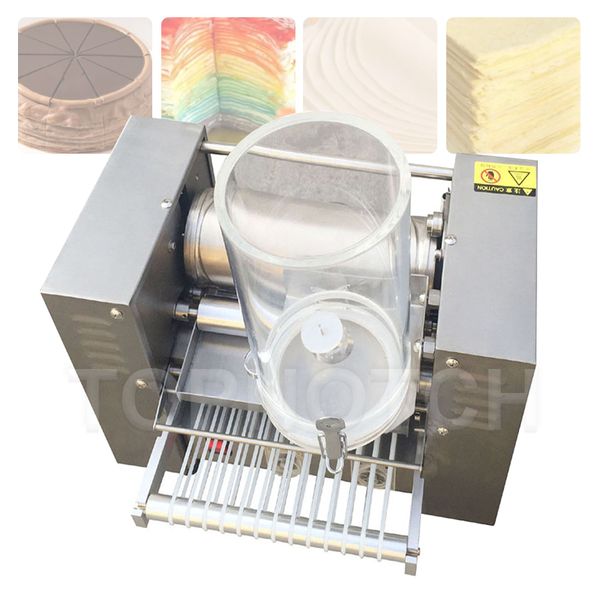 Automatic high-capacity commercial machine for creating layered mango durian mille crepe cheese cakes