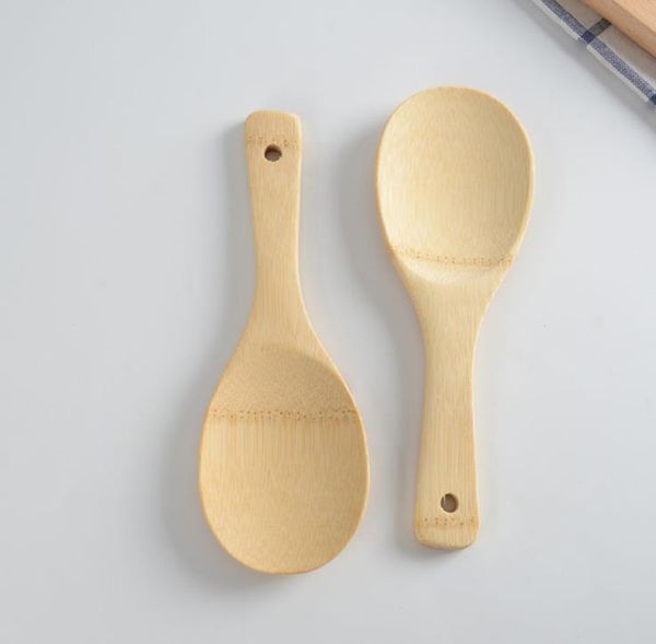 Bamboo rice spoon and spatula set, eco-friendly wooden kitchen tools for mixing and serving