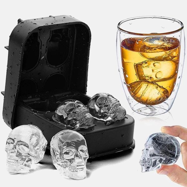 Bar Tools DIY Silicone Skull Ice Cube Tray for Whiskey and Ice Cream at Home Parties