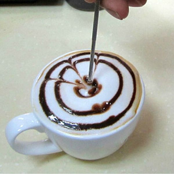Barista Cappuccino Espresso Coffee Decorating Latte Art Pen Tamper Needle Creative Stainless Steel Fancy Coffee Stick Tools DH8799