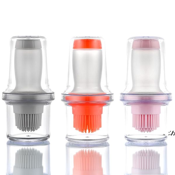 BBQ accessories outdoor food-grade silicone oil bottle brush with protective cover for barbecue DIY