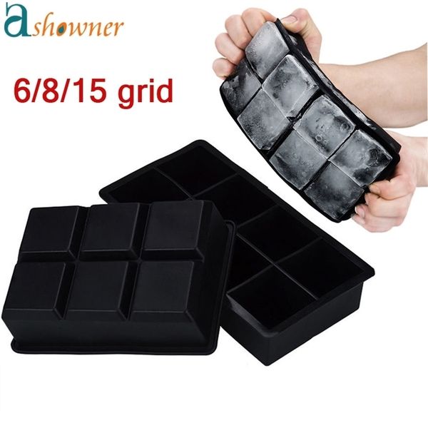 Big food-grade silicone ice cube tray for large square molds in the kitchen