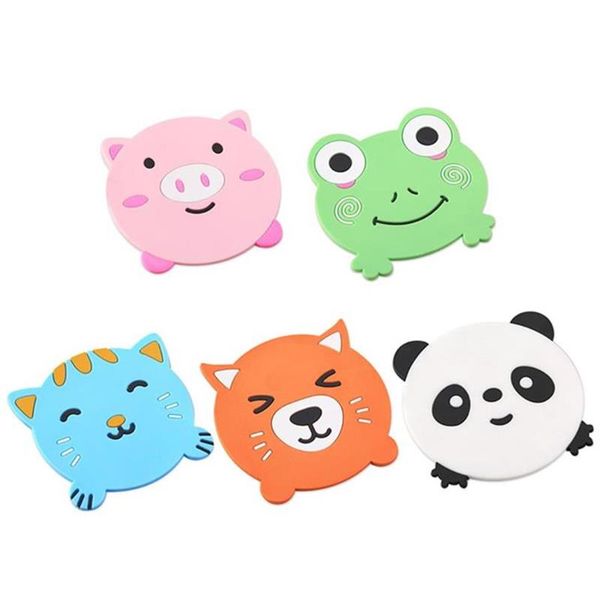 Cartoon animal-shaped drink coasters for cups, placemats for dining tables and kitchen use