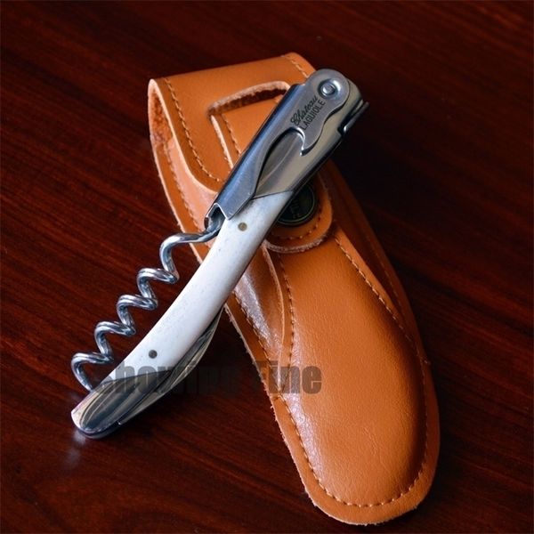 Christmas Gift Laguiole Corkscrew with OX Bone Handle and Stainless Steel Bottle Opener for Custom Wine Accessories Y200405